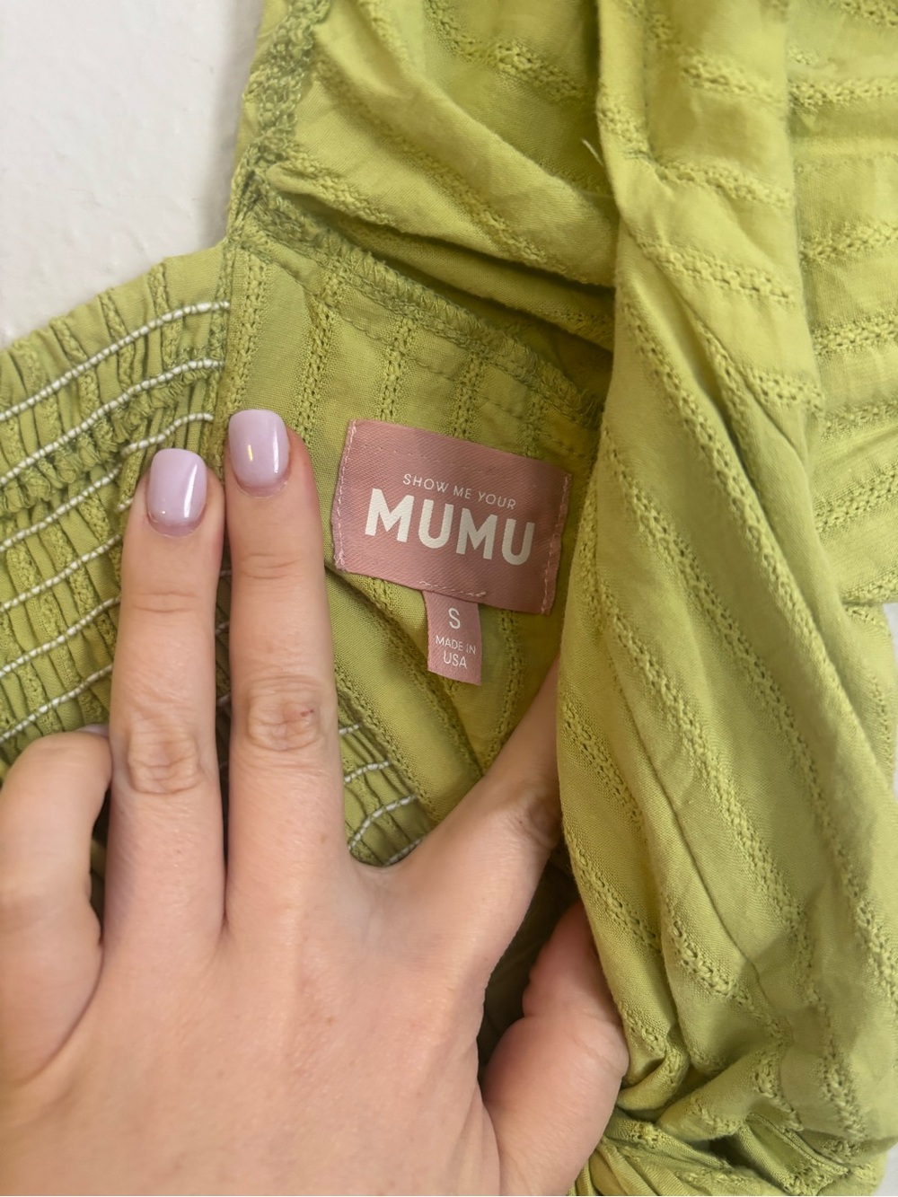Show Me Your Mumu GABRIELLE TIE DRESS in Pear Small - Picture 6 of 9